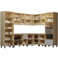 Armário De Cozinha 10 Peças Cp03 E Tampo Pierre Carvalho/cinza L01 - Mpozenato - 5