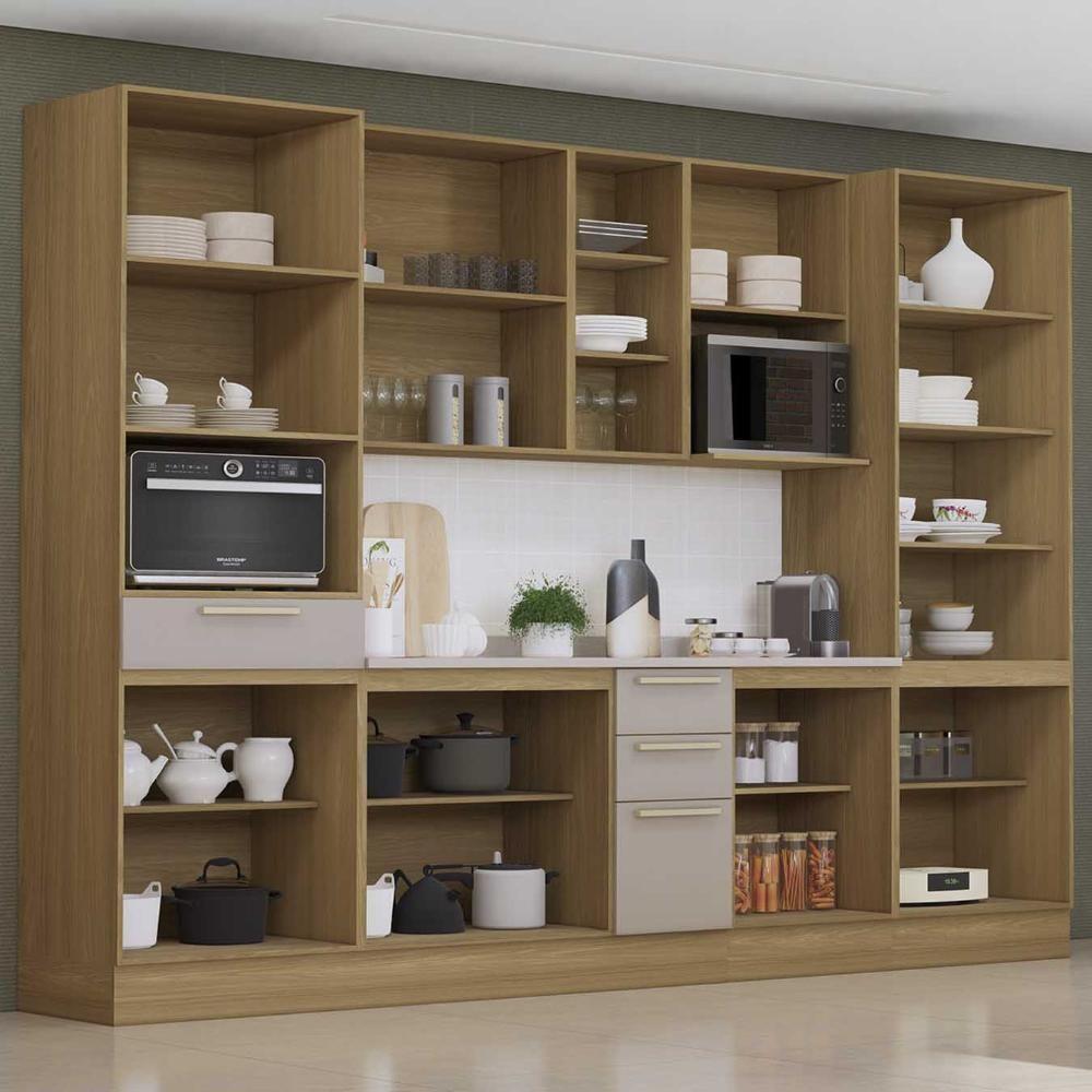 Armário Cozinha 6 Peças Cp01 E Tampo Mirella Freijó/cinammon L01 - Mpozenato - 8