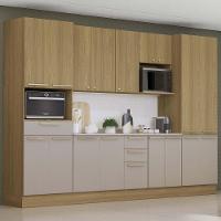 Armário Cozinha 6 Peças Cp01 E Tampo Mirella Freijó/cinammon L01 - Mpozenato - 1