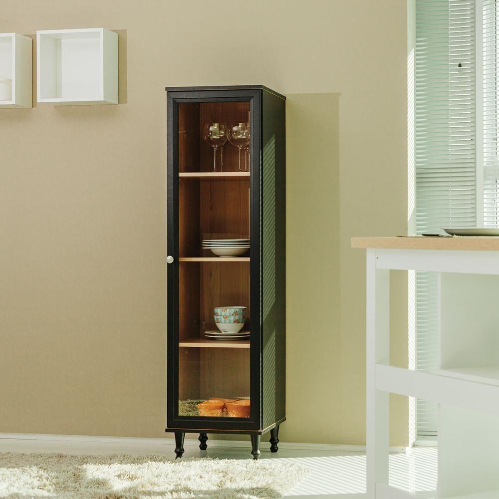 Cristaleira + Aparador Ditália + Kit Luz E-963 + R-629 Preto - 2