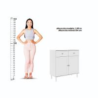 Cristaleira + Aparador Ditália + Kit Luz E-963 + R-629 Branco - 7