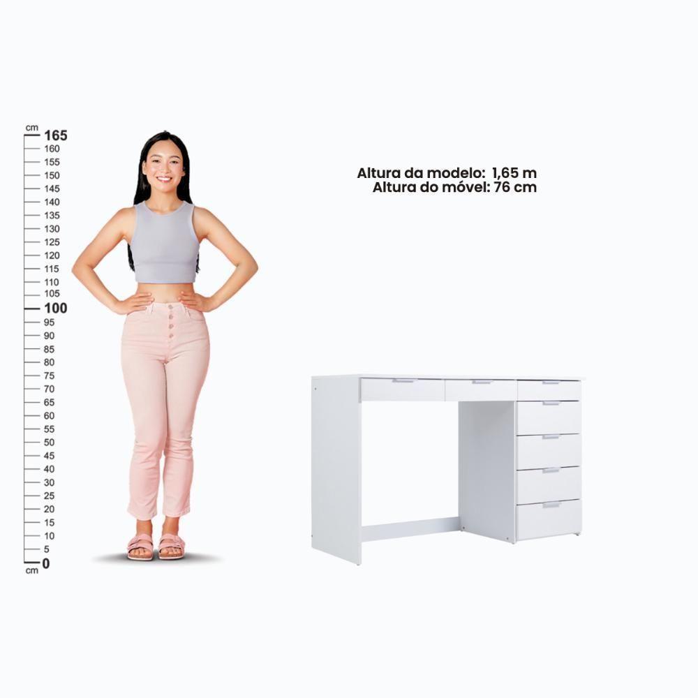 Penteadeira Ditália Com Cadeira + Espelho Redondo Pe-90 - 7