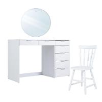 Penteadeira Ditália Com Cadeira + Espelho Redondo Pe-90 - 1