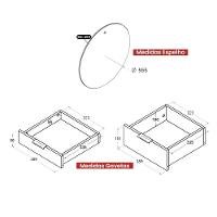 Penteadeira Ditália Com Cadeira + Espelho Redondo Pe-90 - 6
