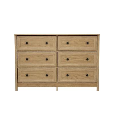 Cômoda Dm-217 6 Gavetas MDF com Puxadores Amadeirado para Quarto