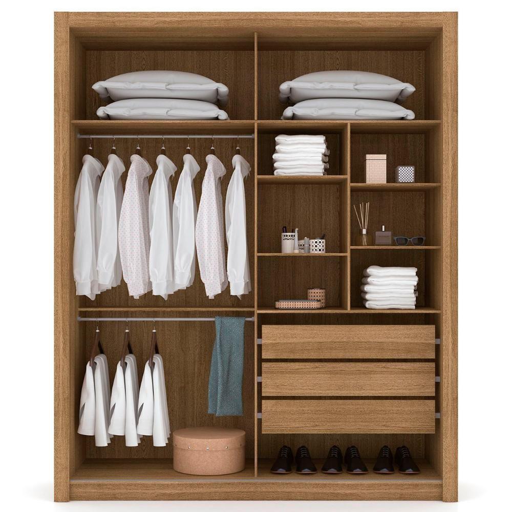 Guarda Roupa Solteiro Flex Com Espelho Dubai Nature/camarim - Vila Rica - 6