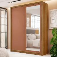 Guarda Roupa Solteiro Flex Com Espelho Dubai Nature/camarim - Vila Rica - 2