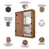 Guarda Roupa Solteiro Flex Com Espelho Dubai Nature/camarim - Vila Rica - 3