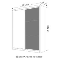 Guarda Roupa Solteiro Flex Com Espelho Dubai Nature/camarim - Vila Rica