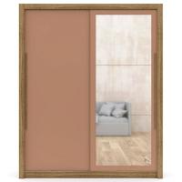 Guarda Roupa Solteiro Flex Com Espelho Dubai Nature/camarim - Vila Rica - 10