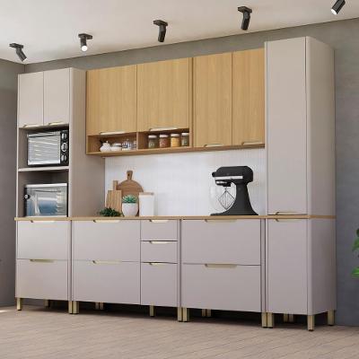 Armário Cozinha 6 Peças Cp02 E Tampo Marina Cinammon/freijó L01 - Mpozenato
