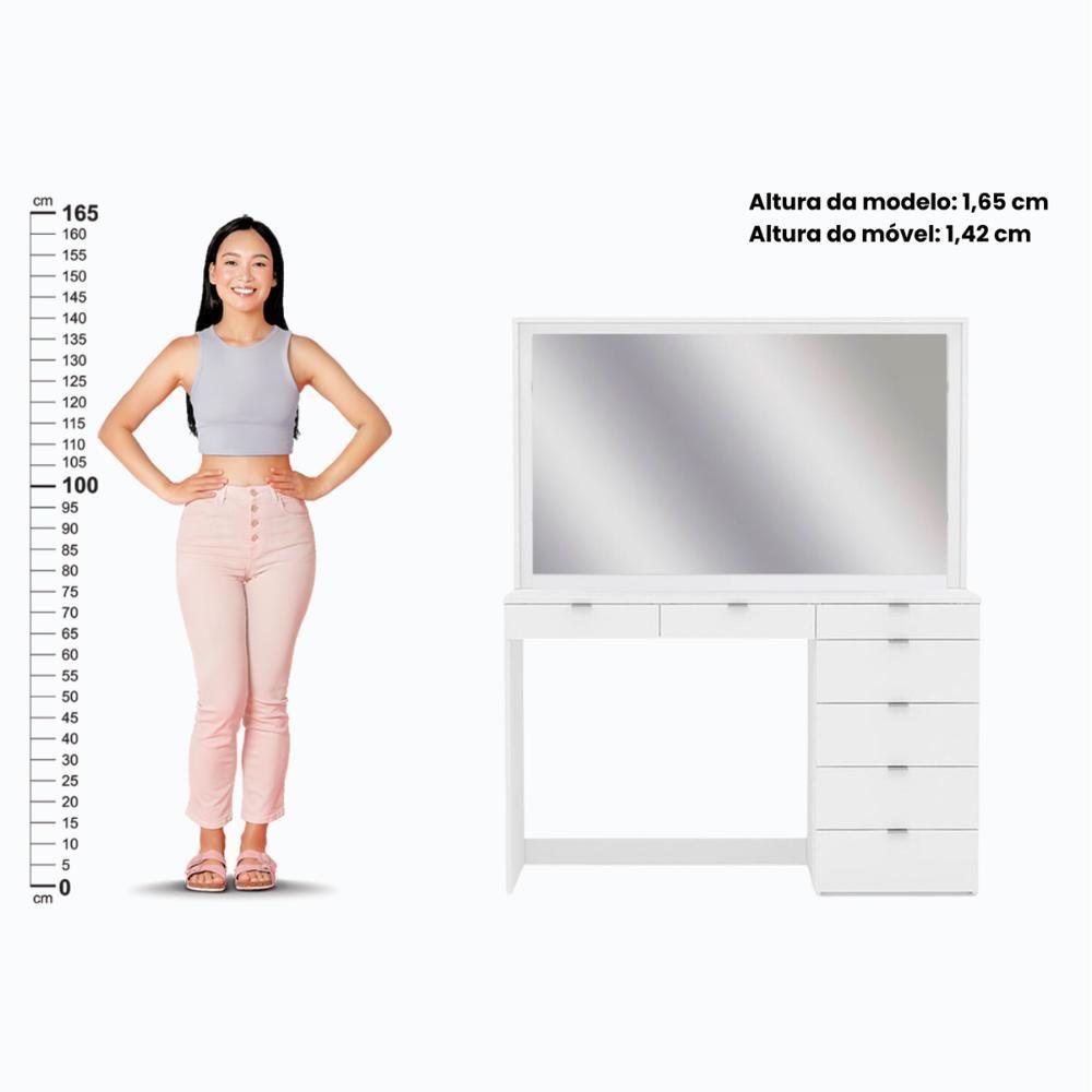 Penteadeira Ditália 7 Gavetas Com Cadeira + Kit Luz Pe-50 - 5