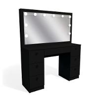 Penteadeira Ditália 7 Gavetas Com Cadeira + Kit Luz Pe-80 Preto - 6