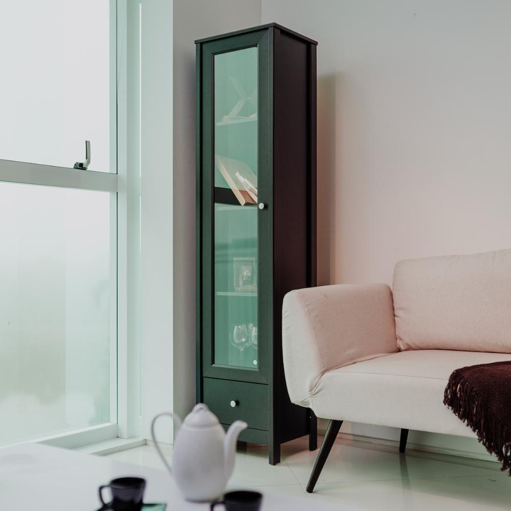 Cristaleira + Aparador Ditália + Kit Luz E-962 + R-626 Preto - 2