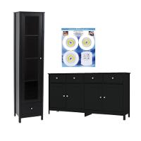 Cristaleira + Aparador Ditália + Kit Luz E-962 + R-626 Preto - 1