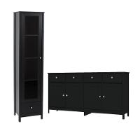 Cristaleira + Aparador Buffet Ditália E-962 + R-626 Preto - 1