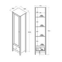 Cristaleira + Aparador Buffet Ditália E-962 + R-626 Preto - 5