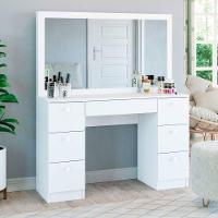 Penteadeira Ditália 7 Gavetas Com Cadeira Pe-80 Branco - 2