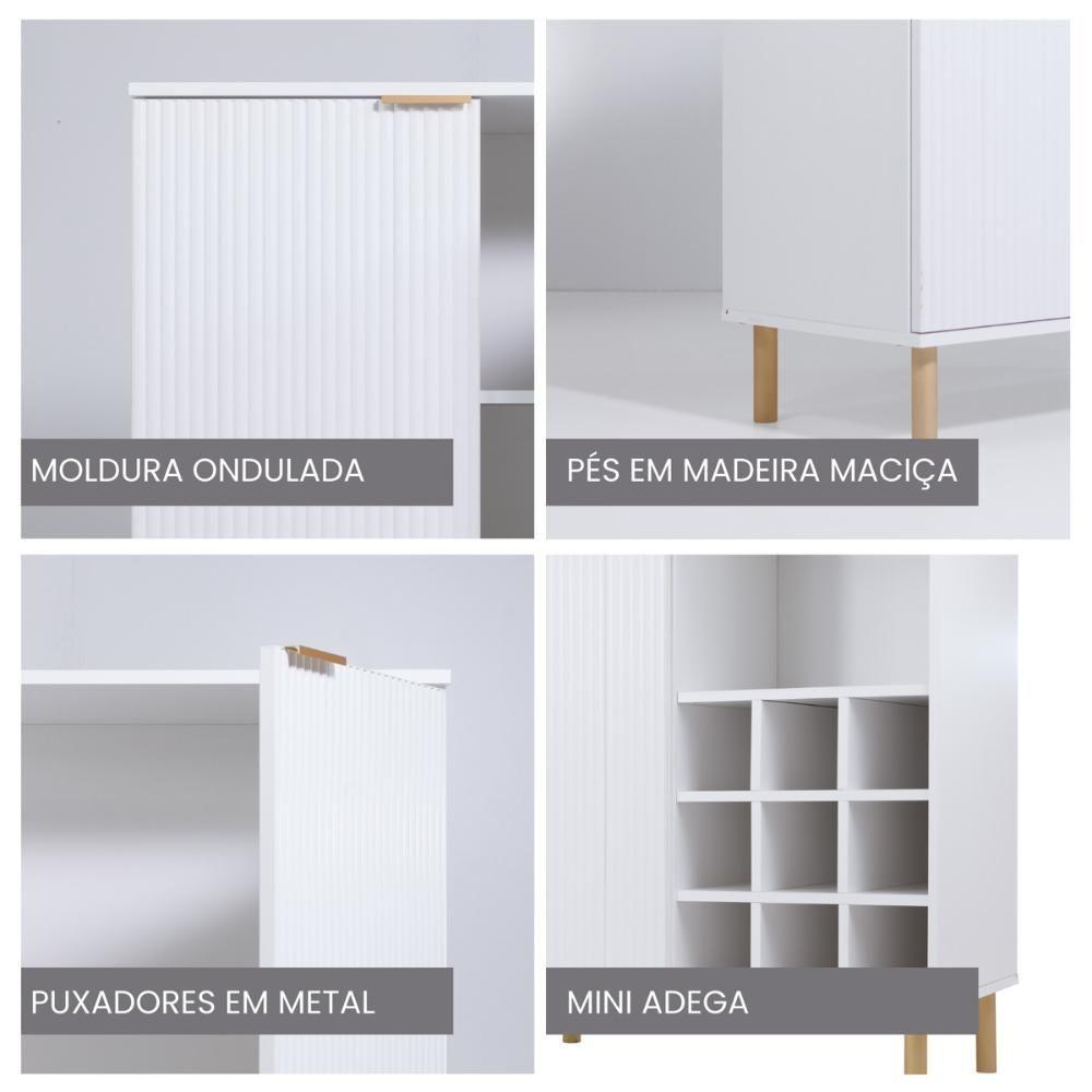 Aparador Bar Adega Ditália 2 Portas R-633 Branco - 7