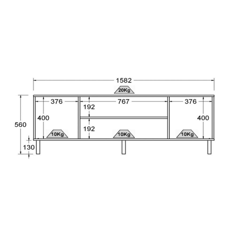 Rack Ditália 2 Portas R-634 Branco - 4
