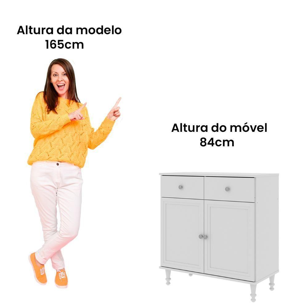 Aparador Buffet Ditália 2 Gavetas 2 Portas R-629 Brancoanco - 5