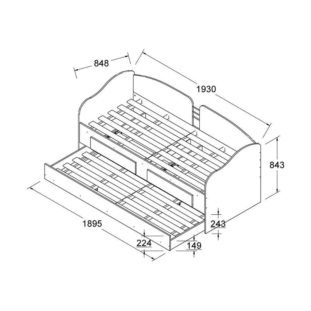 Sofá Cama Solteiro Com Colchões Ditália Cama Auxiliar Cm-08 Branco - 3