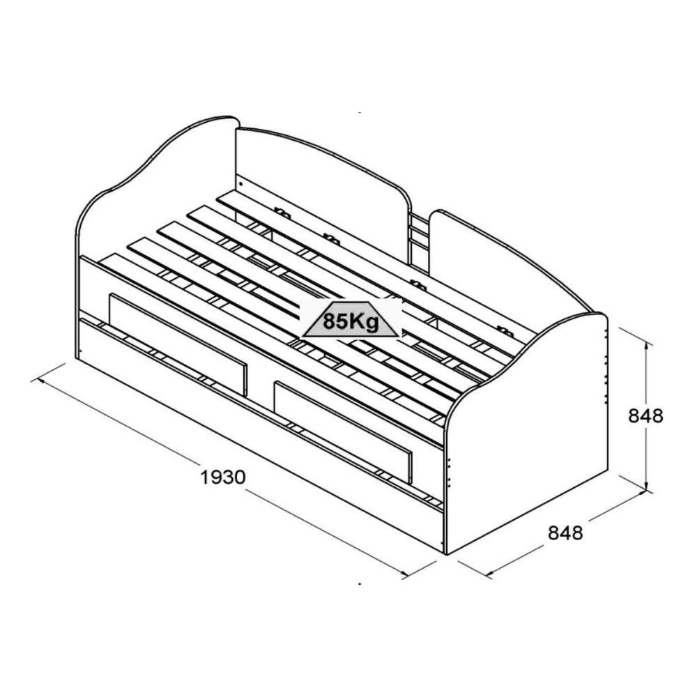 Sofá Cama Solteiro Com Colchões Ditália Cama Auxiliar Cm-08 Branco - 4