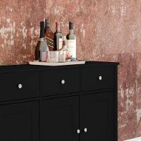 Aparador Buffet Ditália 4 Portas 4 Gavetas R-626 Preto - 9