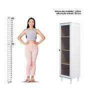 Cristaleira + Aparador Buffet Ditália E-963 + R-629 Branco - 6