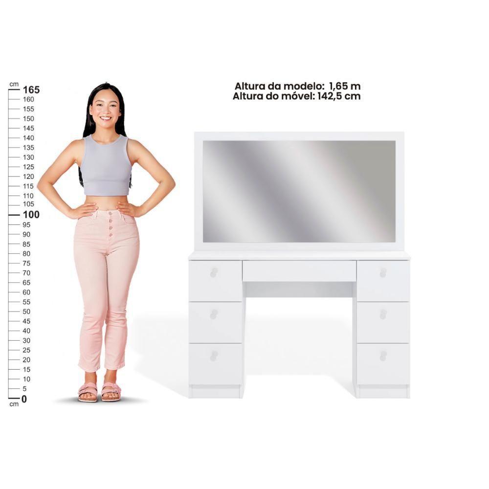 Penteadeira Ditália 7 Gavetas Pe-80 Branco Uv Acetinado - 6