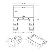 Penteadeira Ditália 7 Gavetas Pe-80 Branco Uv Acetinado - 5