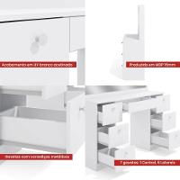 Penteadeira Ditália 7 Gavetas Pe-80 Branco Uv Acetinado - 8