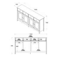 Cristaleira + Aparador Ditália + Kit Luz E-962 + R-626 Branco - 5