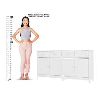 Cristaleira + Aparador Ditália + Kit Luz E-962 + R-626 Branco - 7