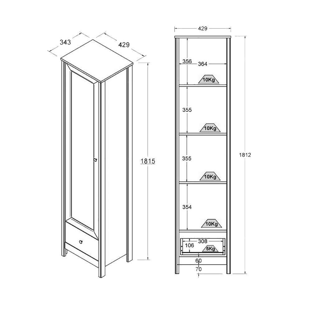 Cristaleira + Aparador Buffet Ditália E-962 + R-626 Branco - 4