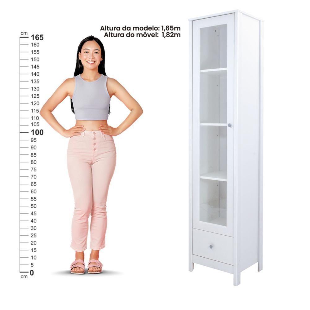 Cristaleira + Aparador Buffet Ditália E-962 + R-626 Branco - 6