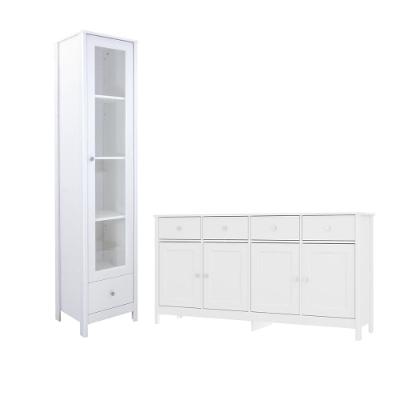 Cristaleira + Aparador Buffet Ditália E-962 + R-626 Branco