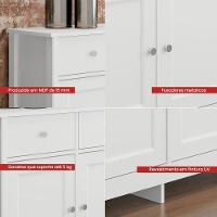 Cristaleira + Aparador Buffet Ditália E-962 + R-626 Branco - 8