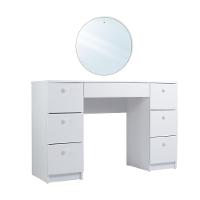 Penteadeira Ditália 7 Gavetas Com Espelho Redondo Pe-100 Branco - 1