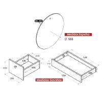 Penteadeira Ditália 7 Gavetas Com Espelho Redondo Pe-100 Branco
