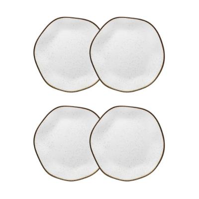 Conjunto 4 Pratos De Sobremesa 21,5 Cm Ryo Maresia Porcelana Oxford