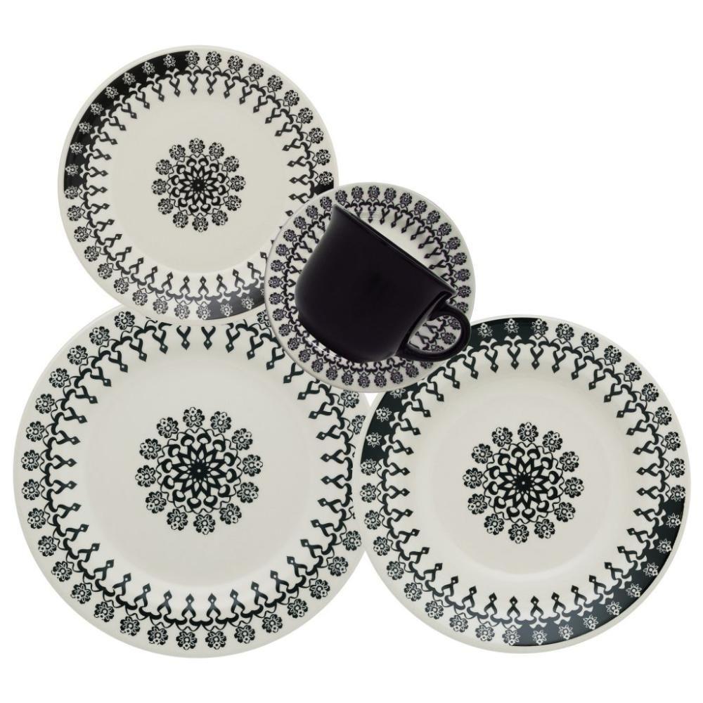 Jogo De Jantar 20 Peças Cerâmica Chá Folk Biona - 1