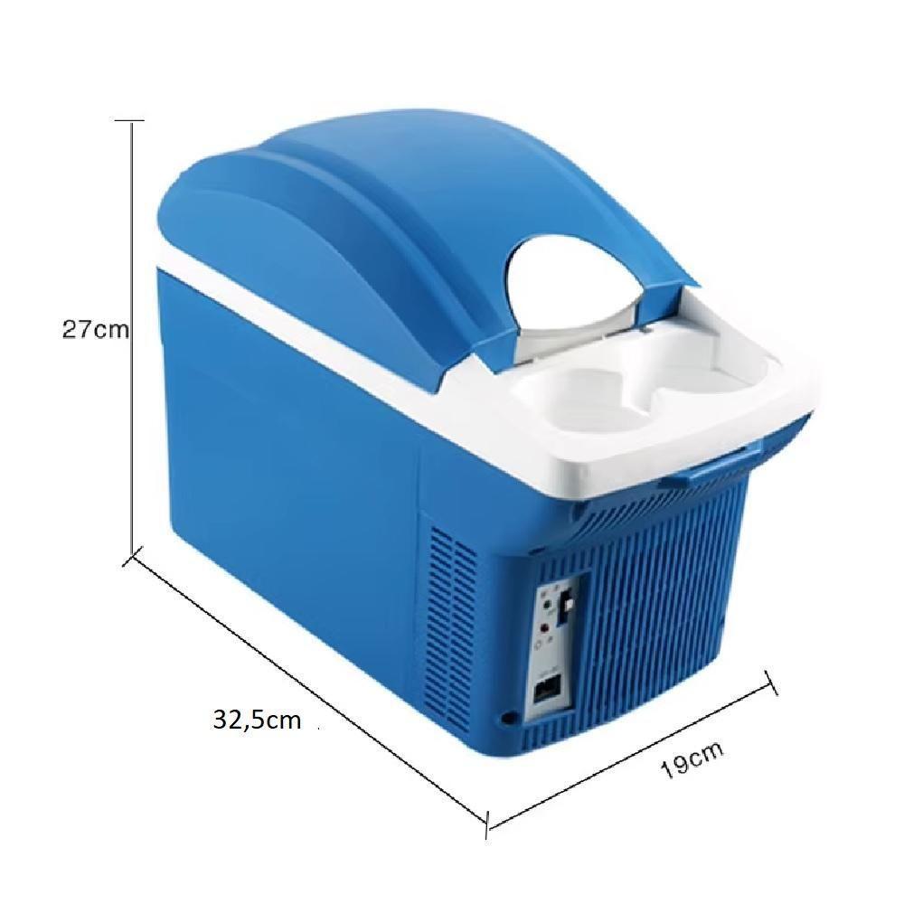 Geladeira Portatil 8L Refrigerador Aquecedor Mini Cooler 2 Em 1 Frigobar Viagem Praia Carro 12V - 8