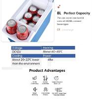 Geladeira Portatil 8L Refrigerador Aquecedor Mini Cooler 2 Em 1 Frigobar Viagem Praia Carro 12V - 6