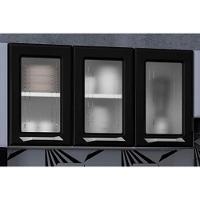 Módulo Cozinha Telasul Topázio Armário  3 Portas c/ Vidro Branco/Preto - 2