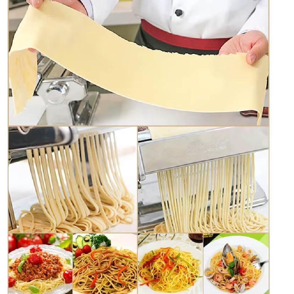 Maquina Macarrao Preparar Massas Cilindro Inox Manual 3 Tipos Lasanha Talharim Multiuso - 7