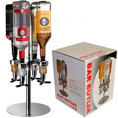 Dispenser De Bebidas Giratorio Porta 4 Garrafas Dosador Suporte Inox