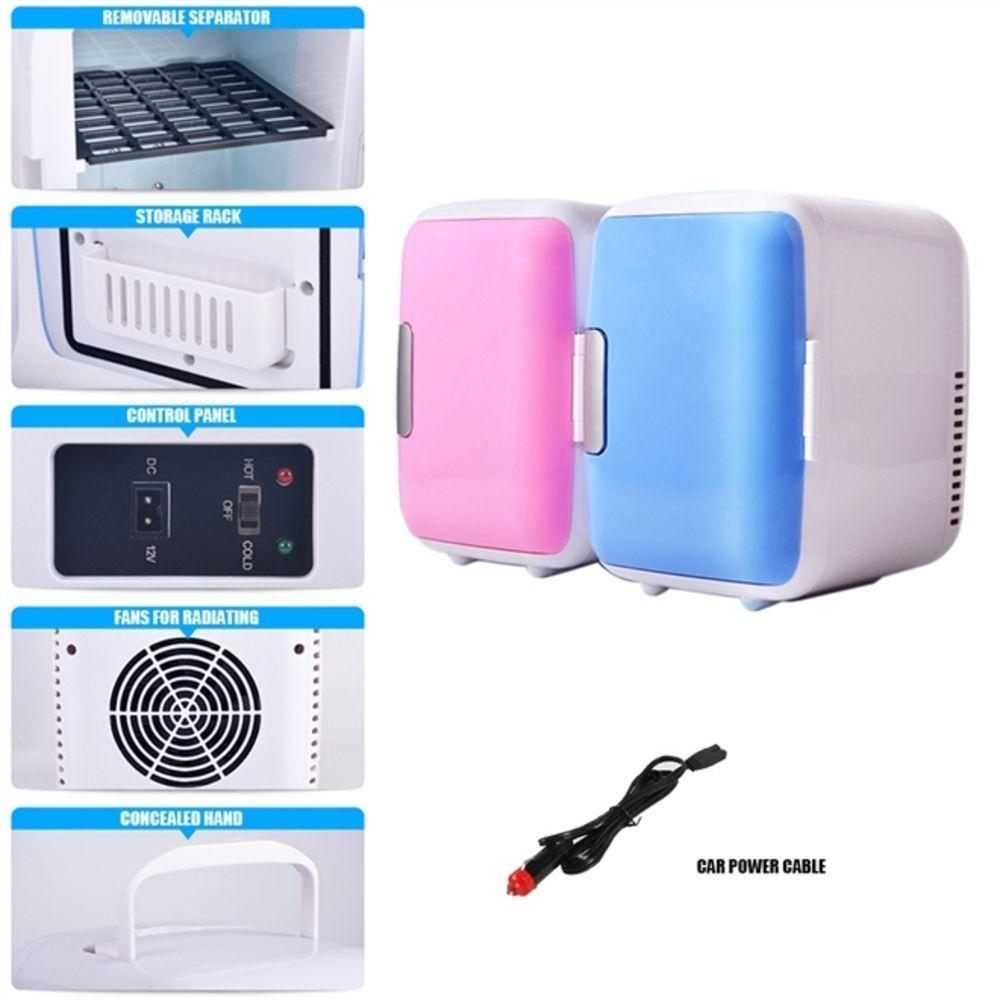 Mini Geladeira Frigobar 2 Em 1 Refrigerador E Aquecedor 12v 4l Retro Casa E Carro 4 Litros - 4