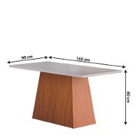 Conjunto Sala De Jantar Mesa 1,60m Trento 6 Cadeiras Santiago Dobuê Madeirado / Cinza - 2