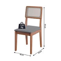 Conjunto Sala De Jantar Mesa 1,60m Trento 6 Cadeiras Santiago Dobuê Madeirado / Cinza - 3